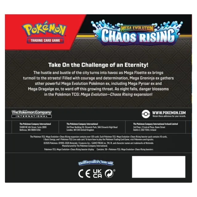 2026 Pokémon Mega Evolution Chaos Rising Booster Box