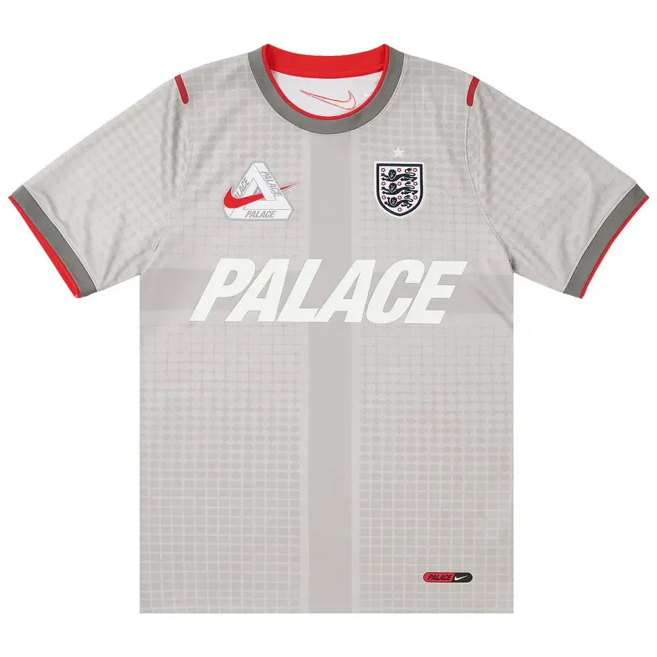 Palace x Nike England Dri-FIT Academy Pro Short Sleeve Football Top Pewter Grey/Bright Crimson