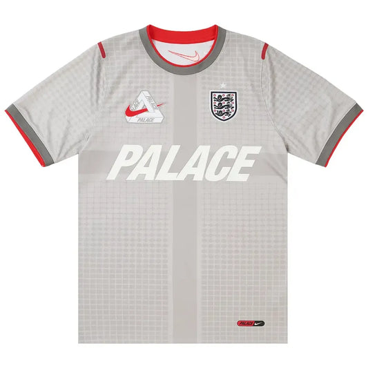 Palace x Nike England Dri-FIT Academy Pro Short Sleeve Football Top Pewter Grey/Bright Crimson