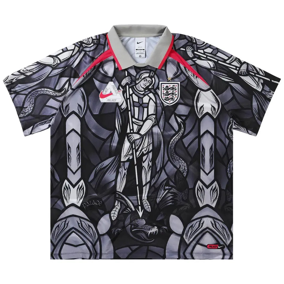 Palace x Nike England Dri-FIT Football Jersey Pewter Grey/Bright Crimson