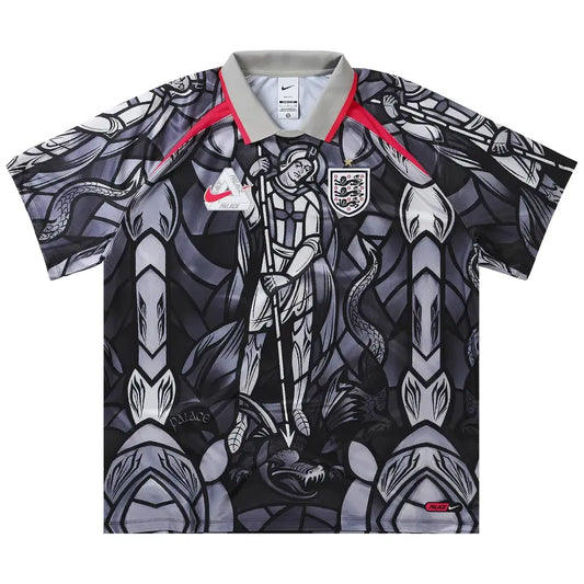 Palace x Nike England Dri-FIT Football Jersey Pewter Grey/Bright Crimson