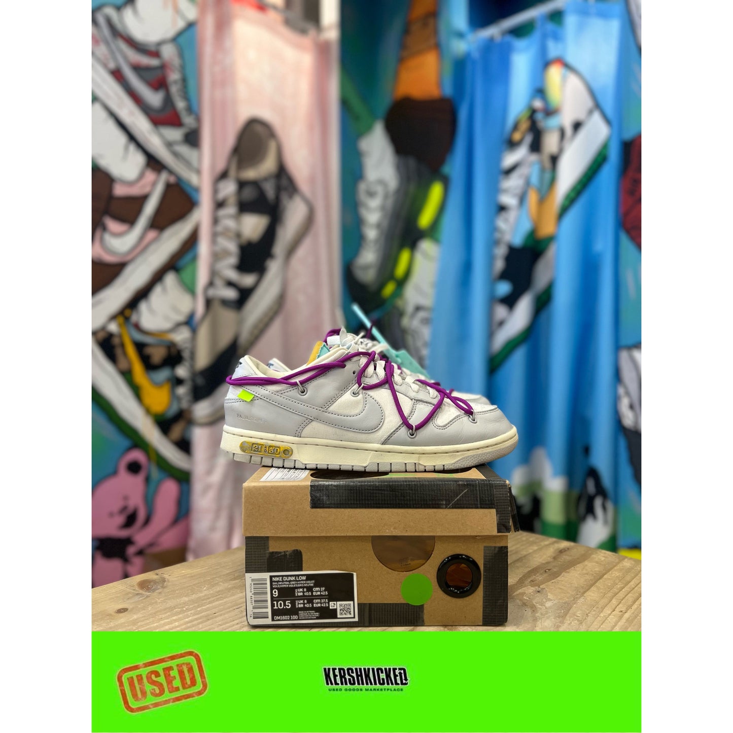 Nike Dunk Low Off White LOT 21 UK 8