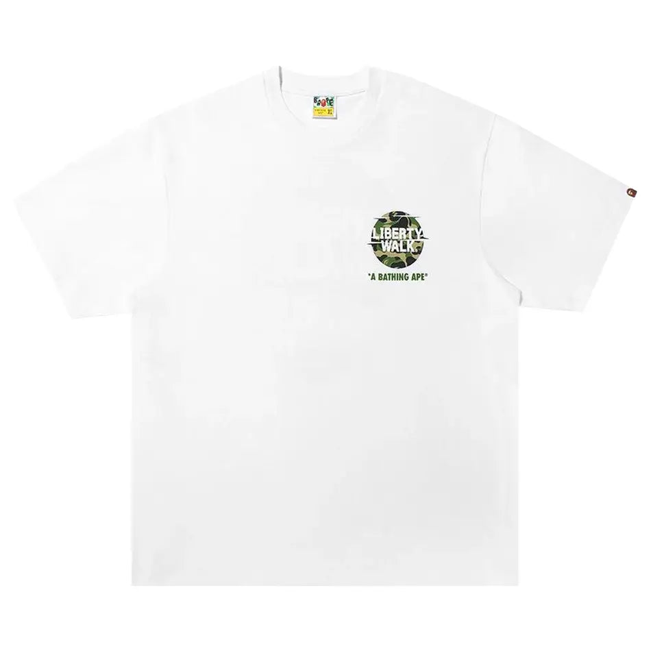 BAPE x Liberty Walk ABC Camo Logo Relaxed Fit Tee White