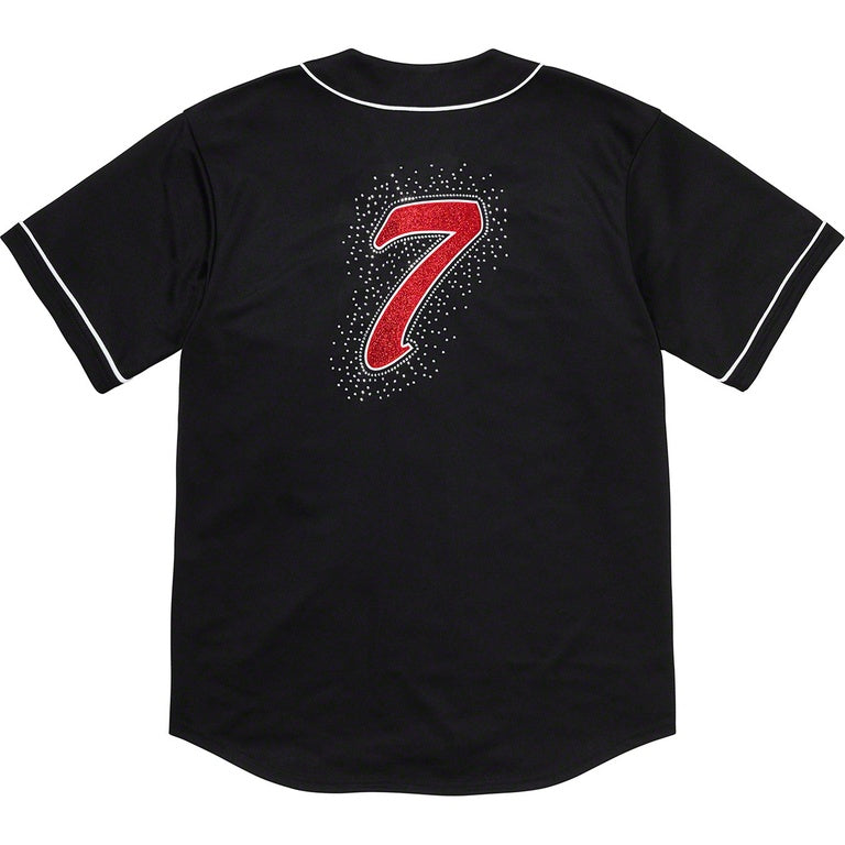 Supreme Rhinestone Baseball Jersey Black