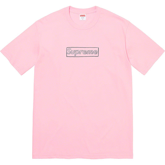 Supreme KAWS Chalk Logo Tee Light Pink
