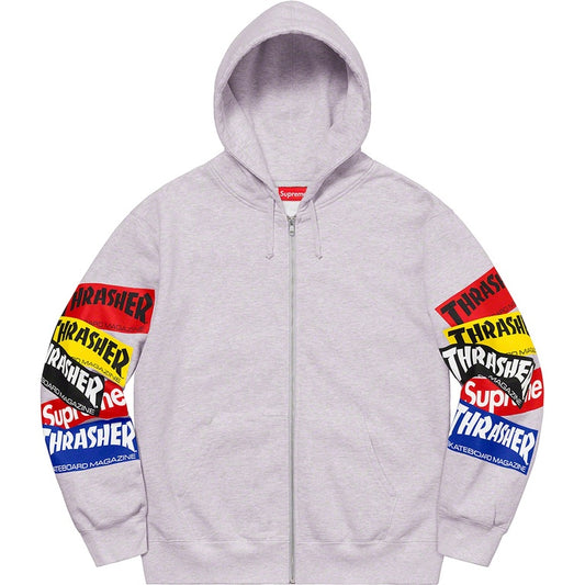 Supreme Thrasher Multi Logo Zip Up Hooded Sweatshirt Ash Grey (FW21)