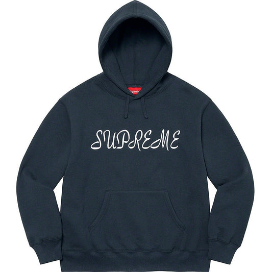 Supreme Classic Script Hooded Sweatshirt Navy