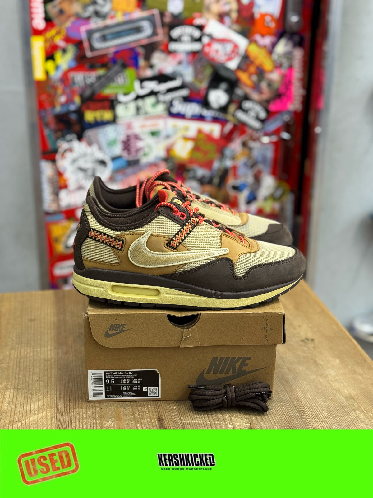 Nike Air Max 1 Travis Scott Cactus Jack Baroque Brown UK 8.5