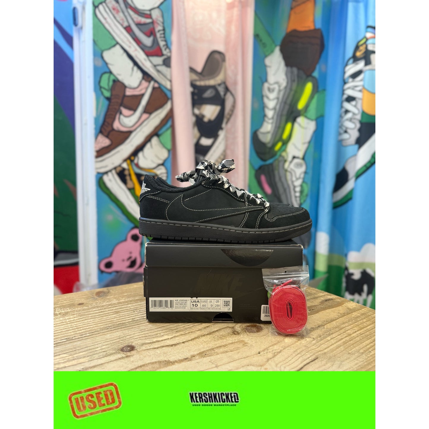 Jordan 1 Low Travis Scott Black Phantom UK 9.