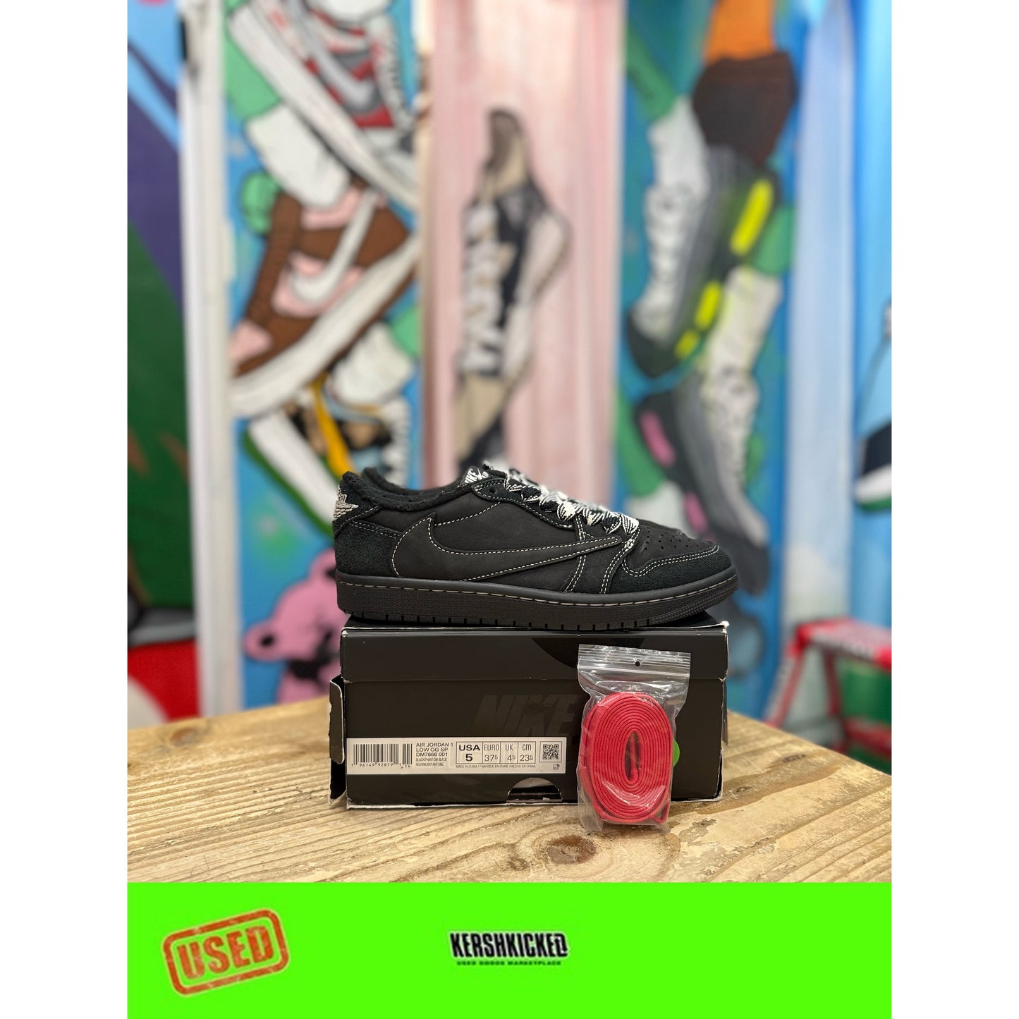 Jordan 1 Low Travis Scott Black Phantom UK 4.5