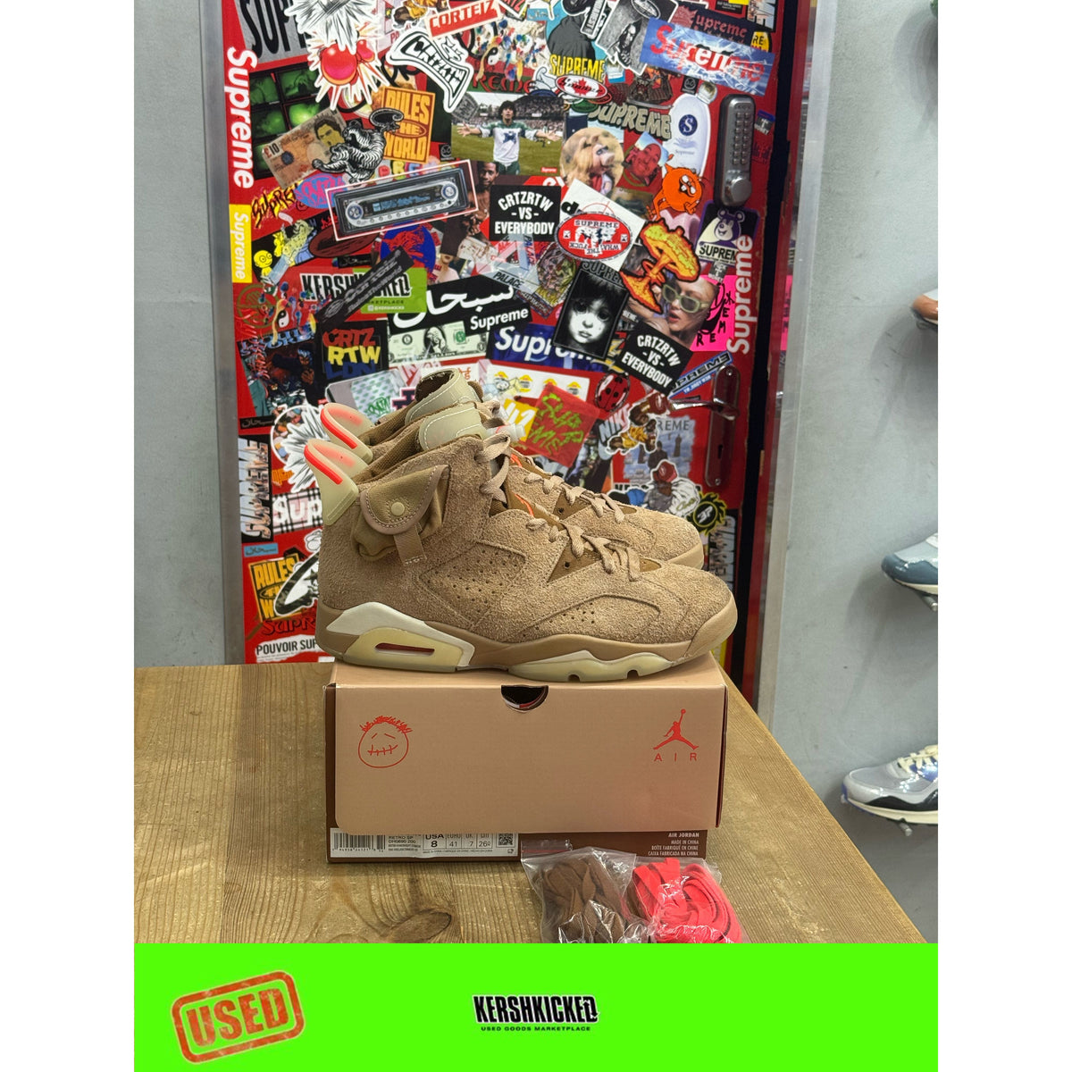 Jordan 6 Retro Travis Scott British Khaki UK 7
