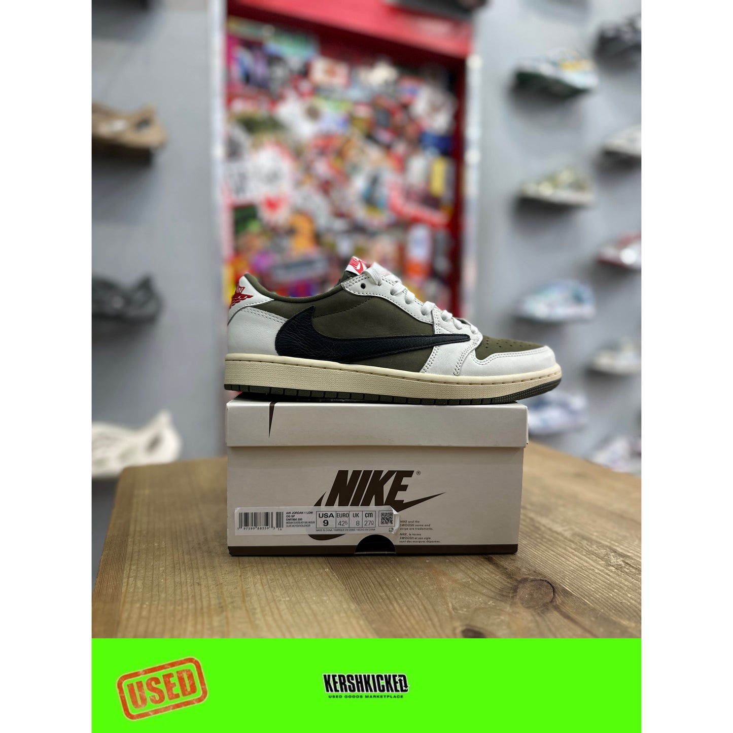 Jordan 1 Retro Low OG SP Travis Scott Medium Olive UK 8