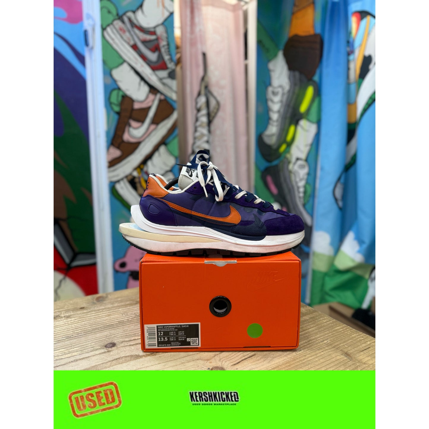 Nike Sacai Vapourwaffle Dark Iris UK 11