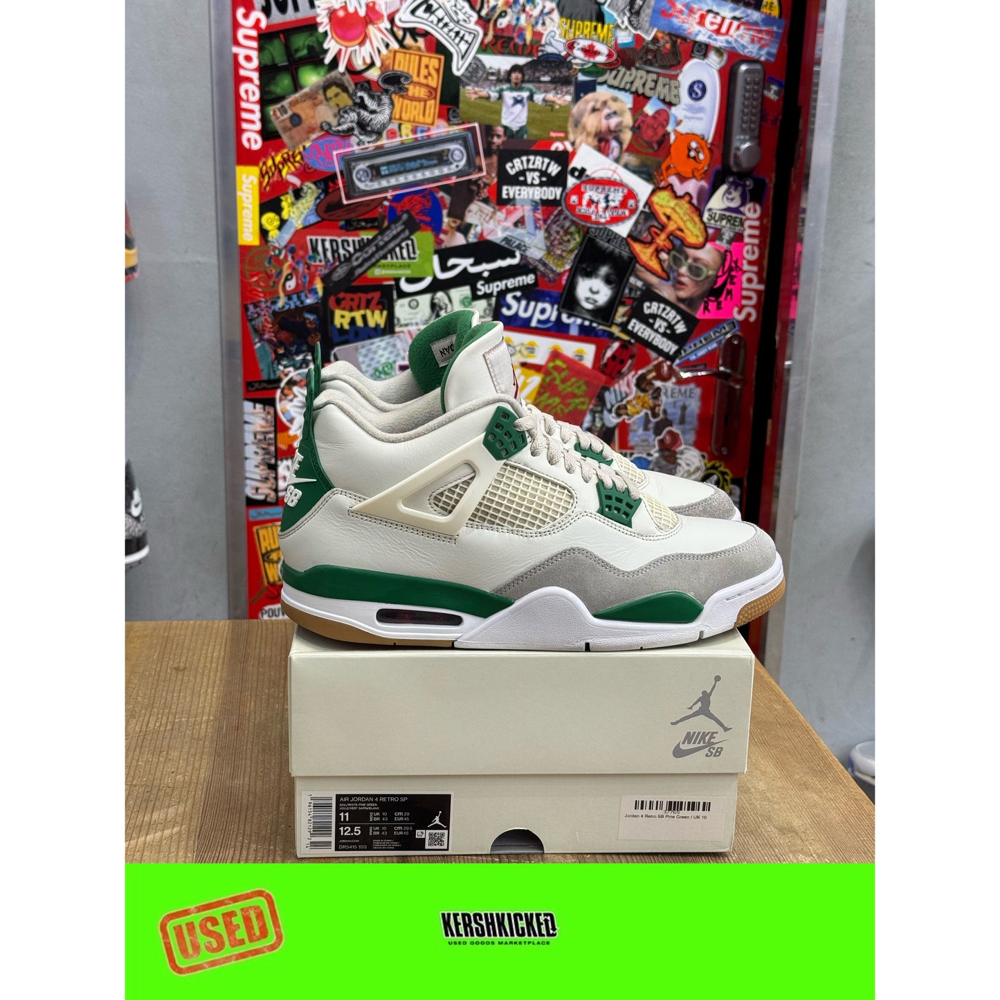 Jordan 4 Retro SB Pine Green UK 10.