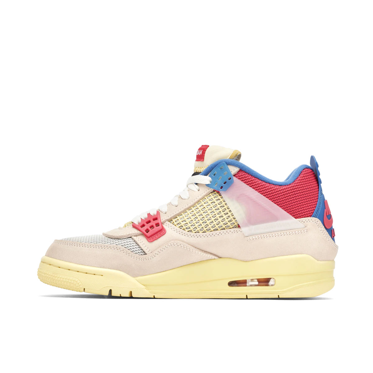 Jordan 4 Retro Union Guava Ice by Jordan's in Shoes. Available at KershKicks for £885.00. A must-have for fans of Jordan's looking to elevate their style with this Shoes.