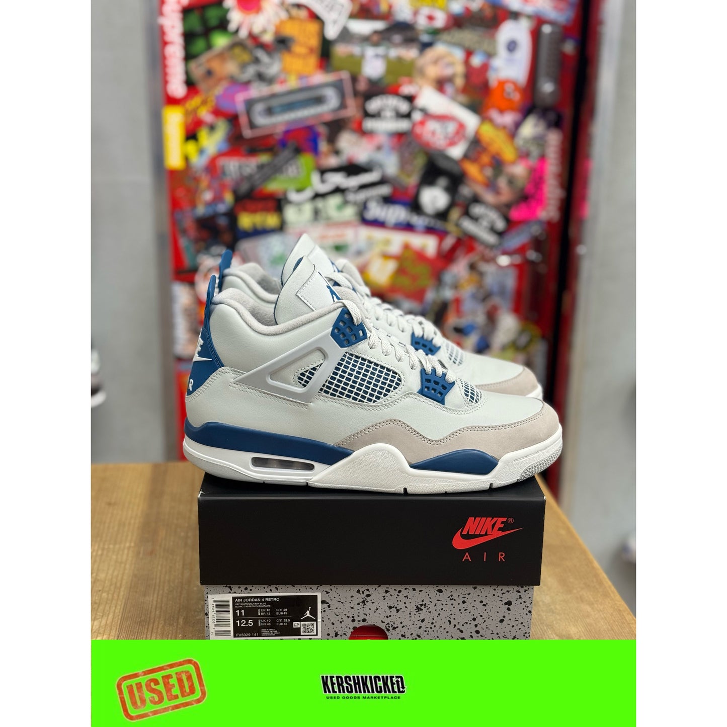 Jordan 4 Retro Military Blue UK 10.