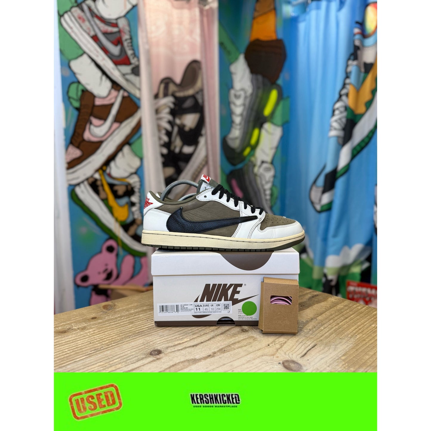 Jordan 1 Low Travis Scott Medium Olive UK 10