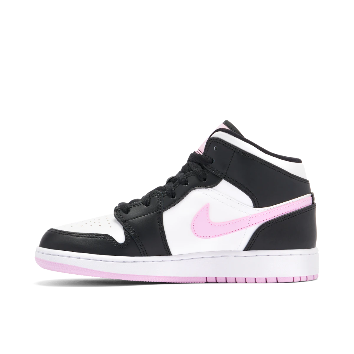 Jordan 1 Mid White Black Light Arctic Pink (GS) by Jordan's in Shoes. Available at KershKicks for £200.00. A must-have for fans of Jordan's looking to elevate their style with this Shoes.