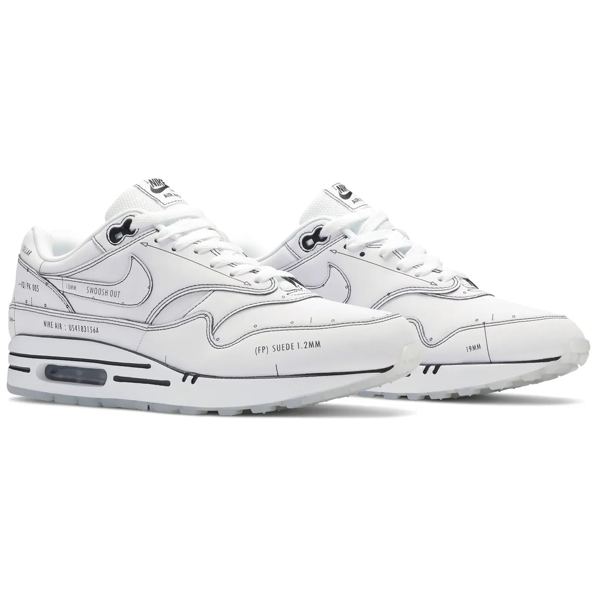 2019 Nike Air Max 1 Sketch To Shelf  White