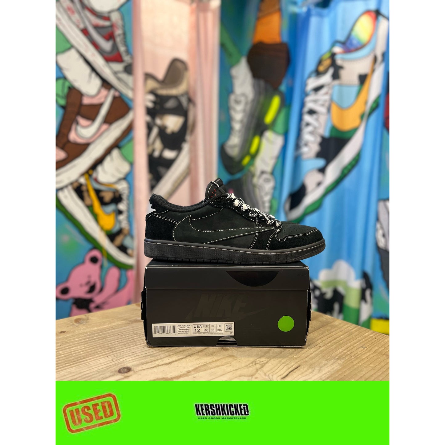 Jordan 1 Low Travis Scott Black Phantom UK11