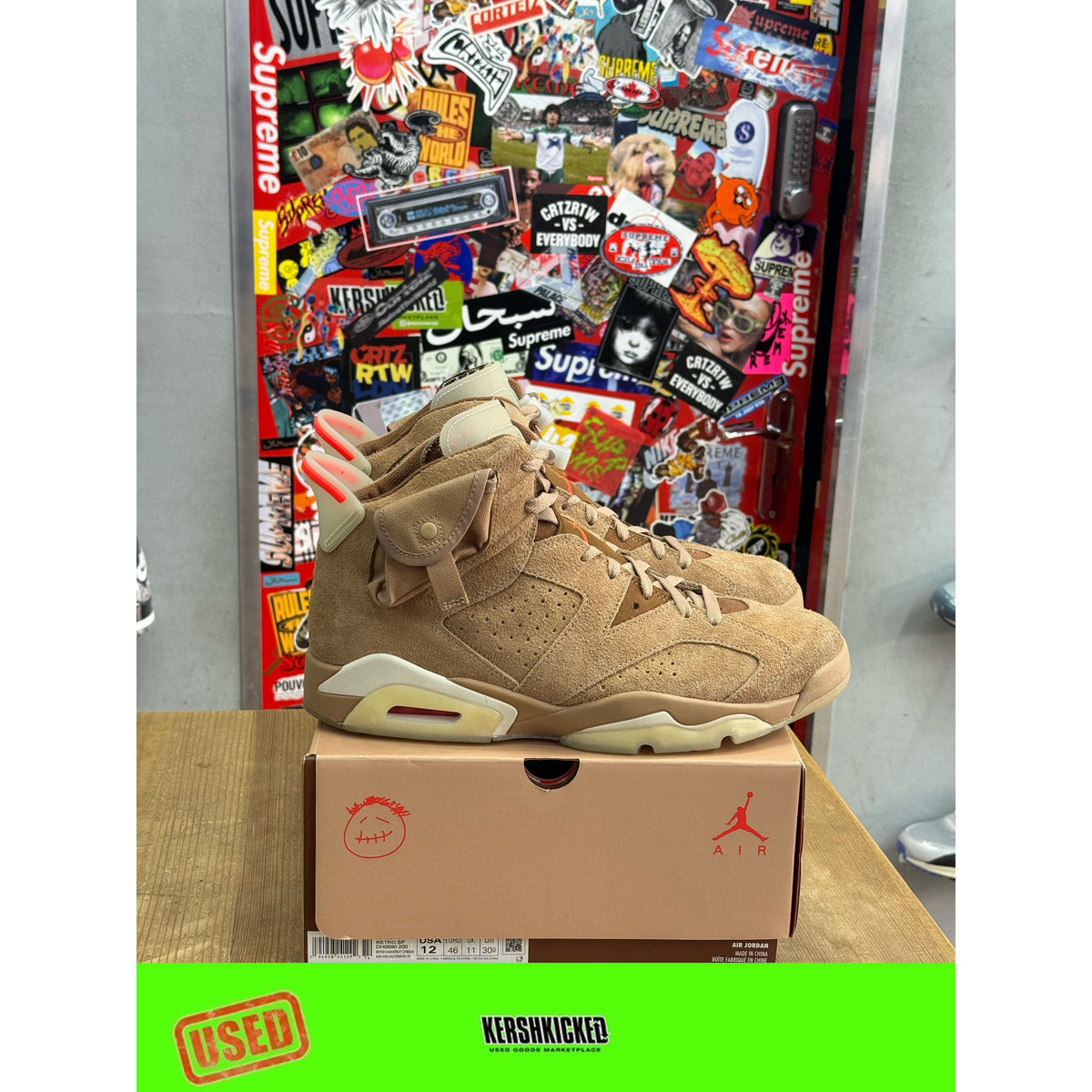 Jordan 6 Retro Travis Scott British Khaki UK 11.