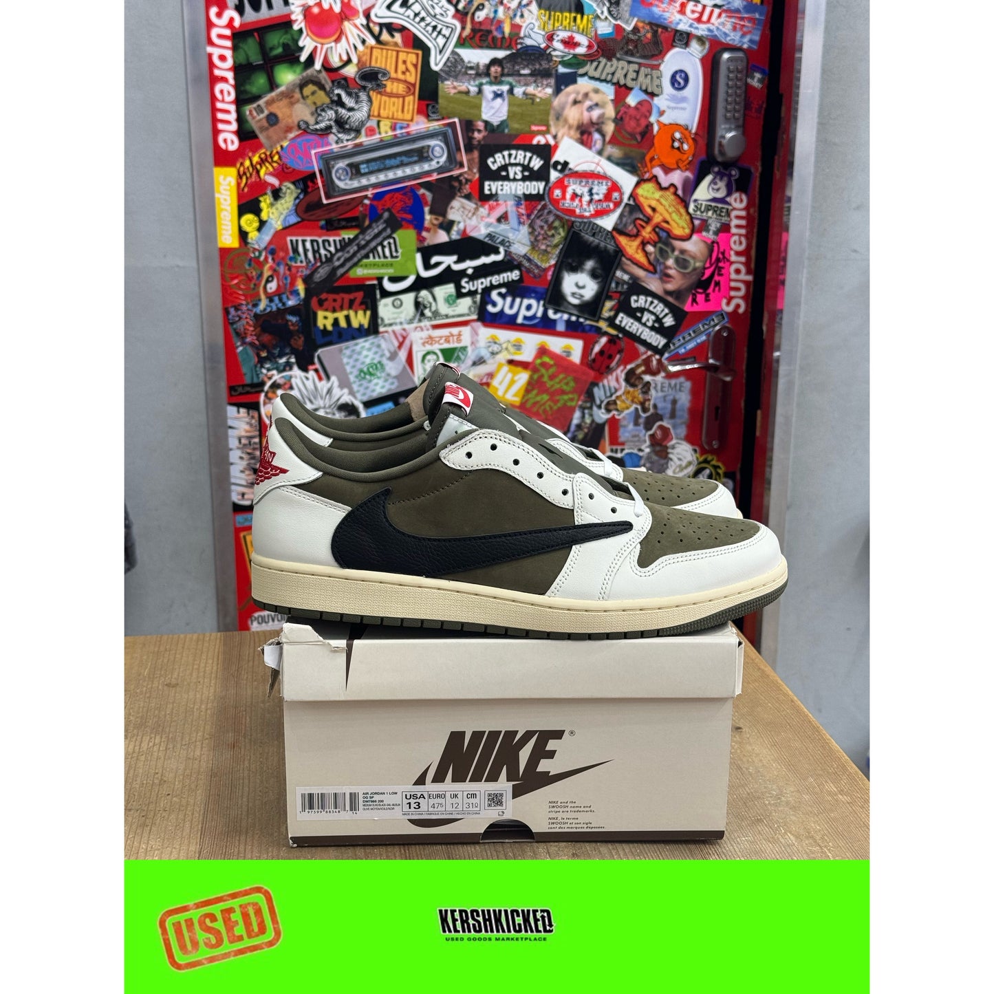 Jordan 1 Retro Low OG SP Travis Scott Medium Olive UK 12