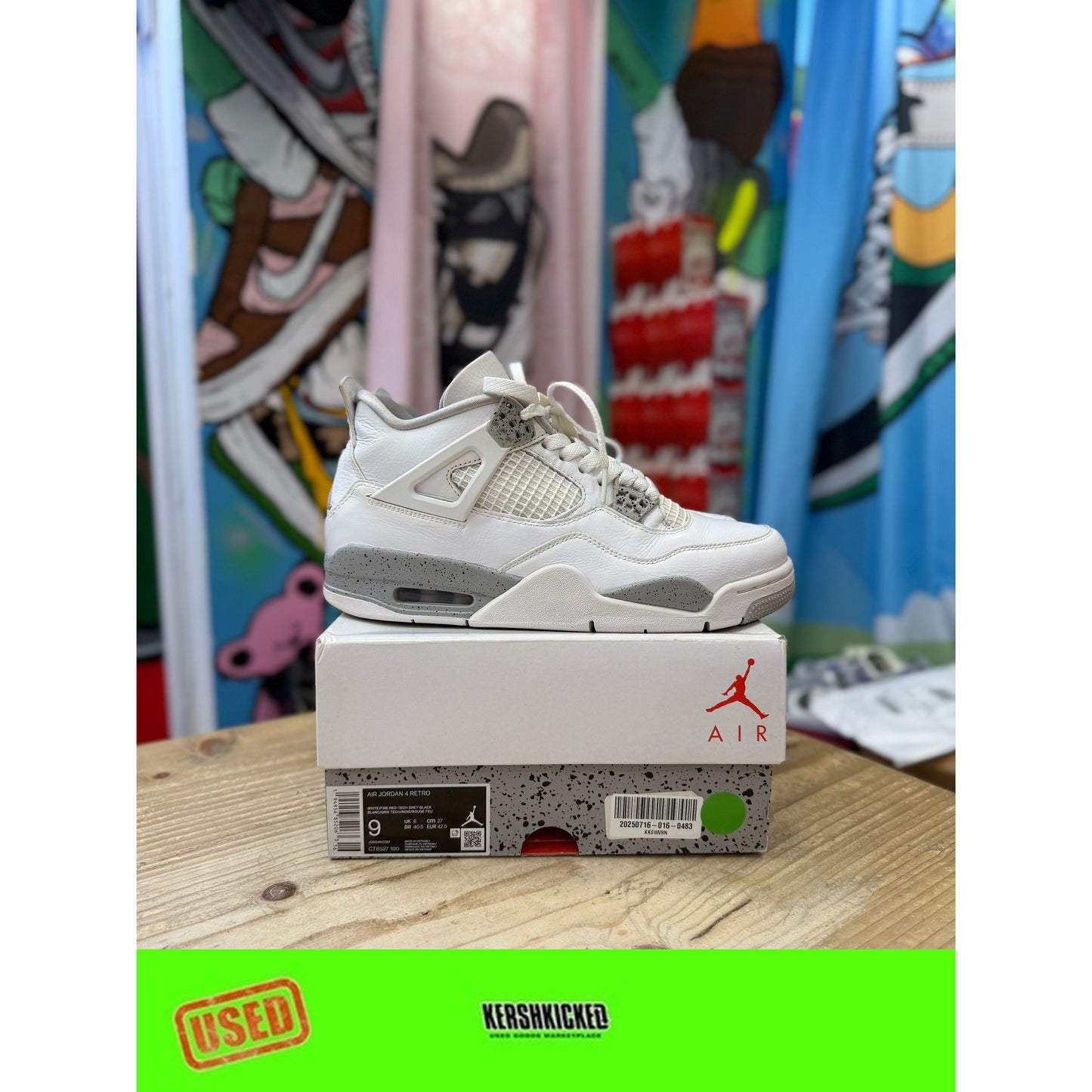 Jordan 4 White Oreo UK8