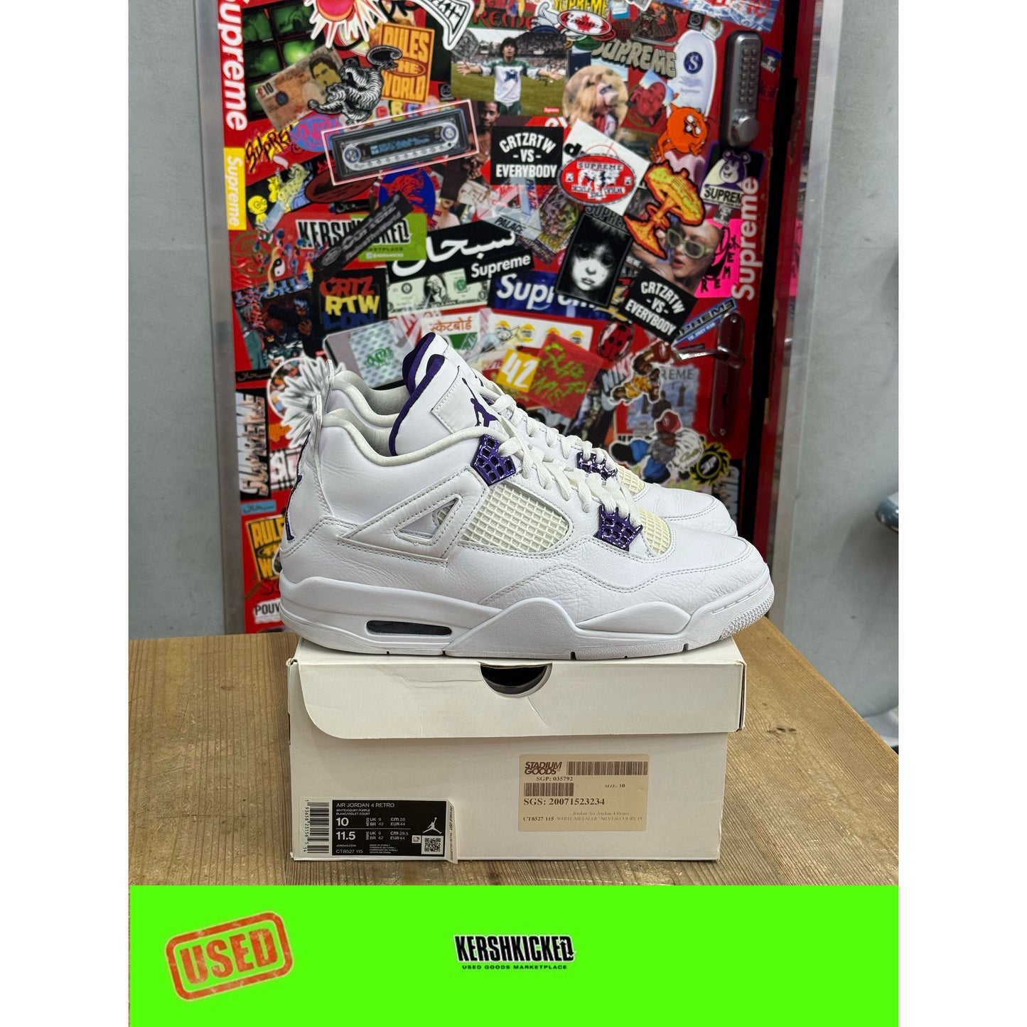 Jordan 4 Retro Metallic Purple UK 9