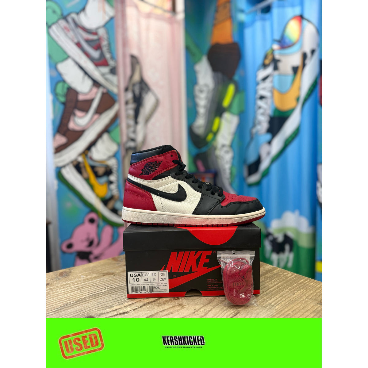 Jordan 1 High Bred Toe UK 9