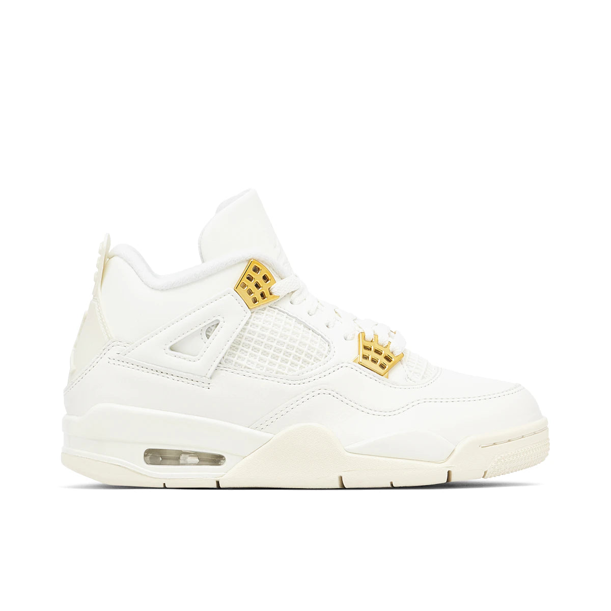 Jordan 4 Retro Metallic Gold (Women's) by Jordan's in Shoes. Available at KershKicks for £285.00. A must-have for fans of Jordan's looking to elevate their style with this Shoes.