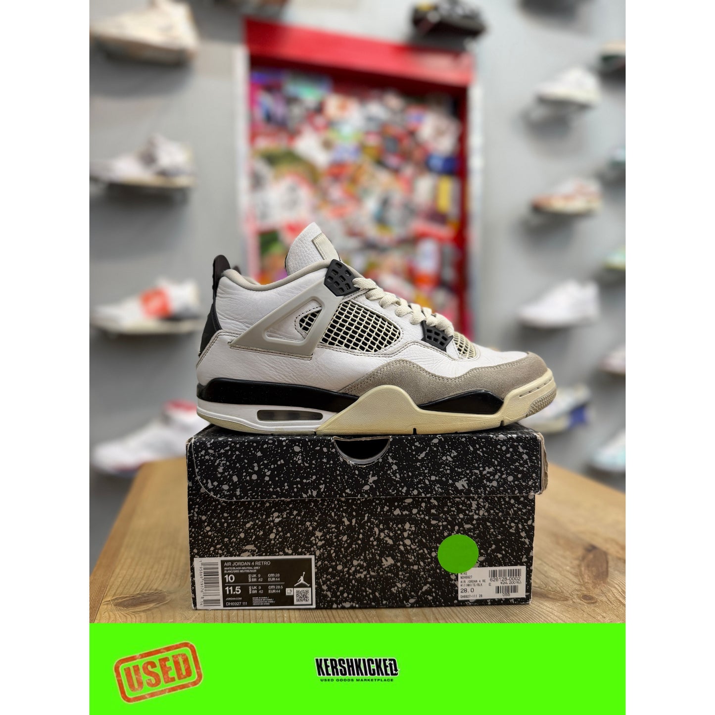 Jordan 4 Retro Military Black UK 9