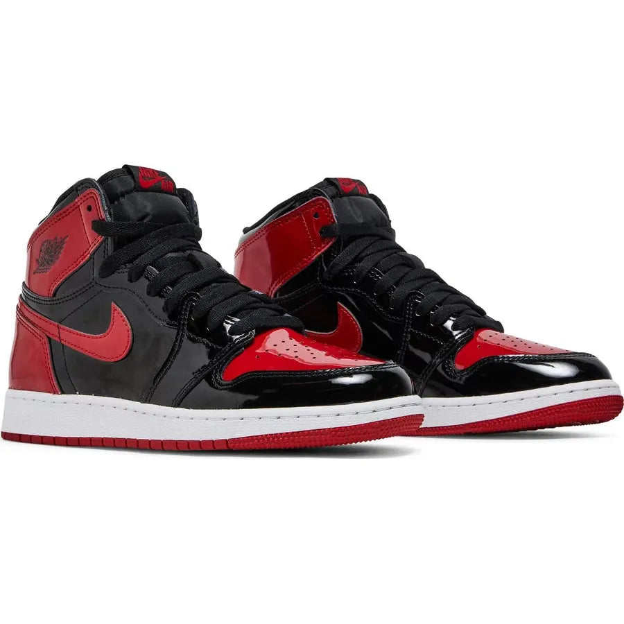 Jordan 1 Retro High OG Patent Bred (GS) by Jordan's in Shoes. Available at KershKicks for £300.00. A must-have for fans of Jordan's looking to elevate their style with this Shoes.