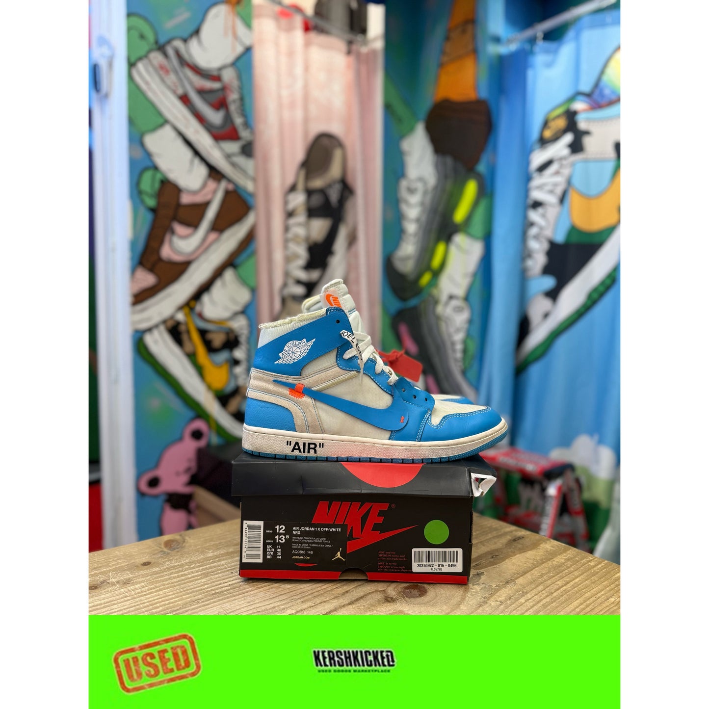 Jordan 1 High Off White UNC UK11