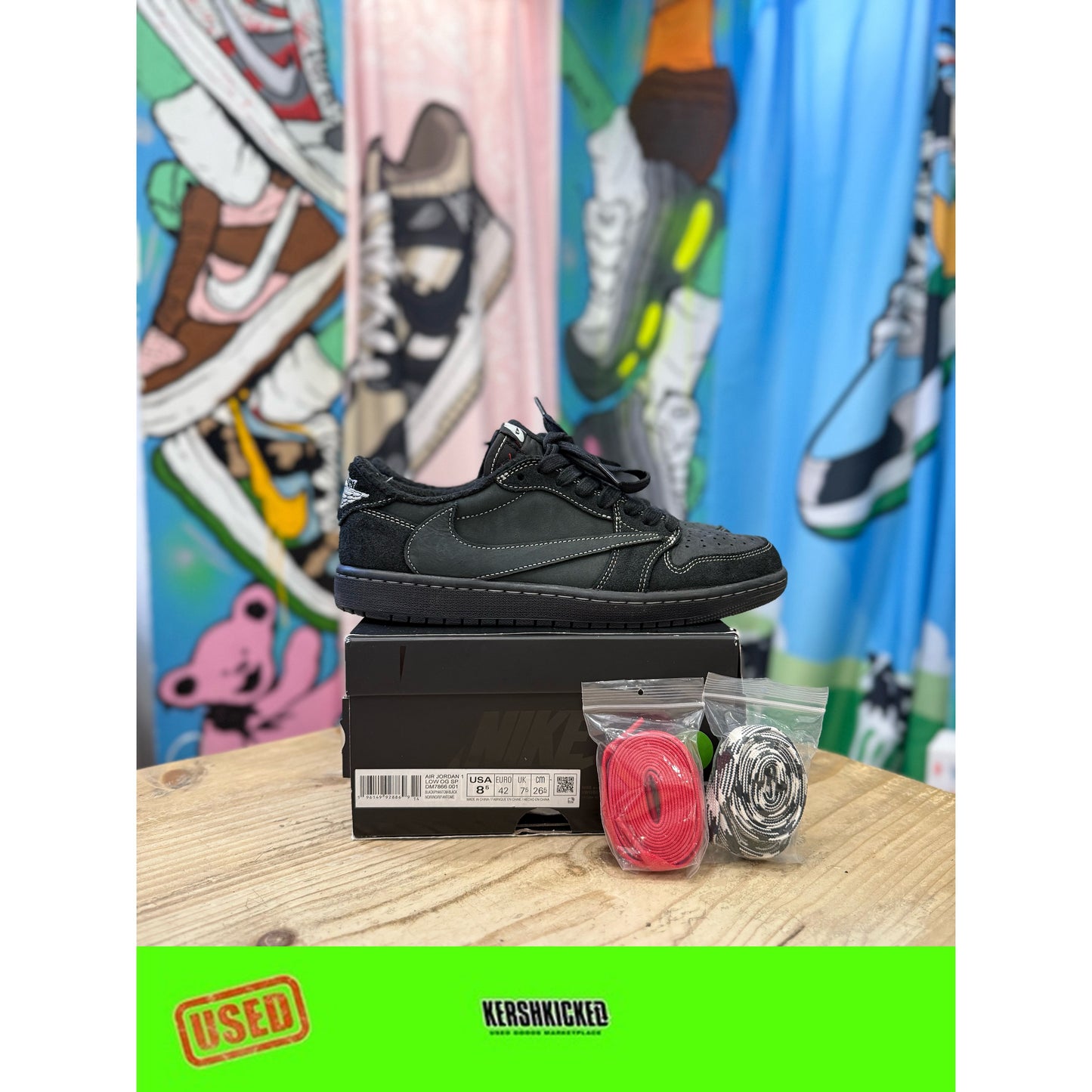 Jordan 1 Retro Low OG SP Travis Scott Black Phantom UK 7.5