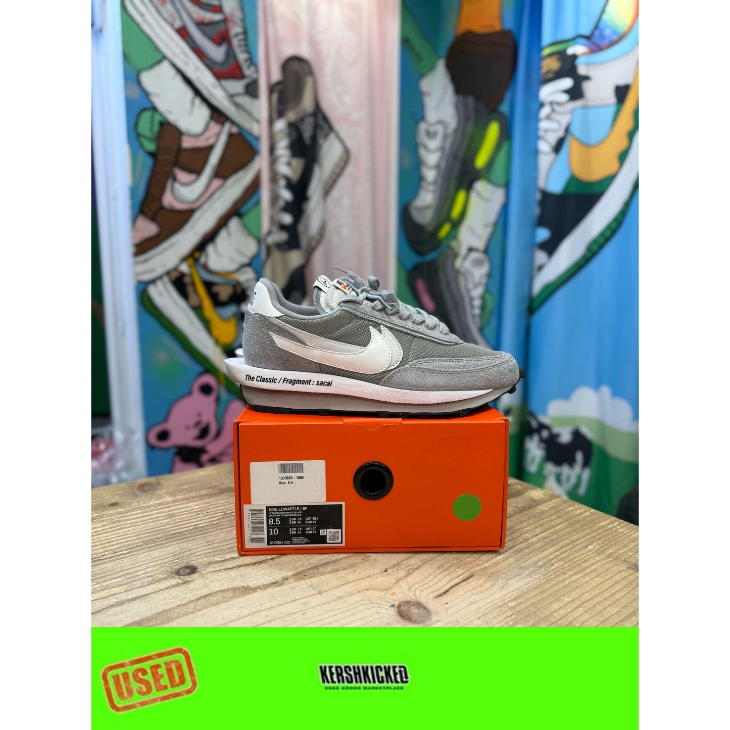 Nike Sacai LDWaffle Fragment Grey UK 7.5.