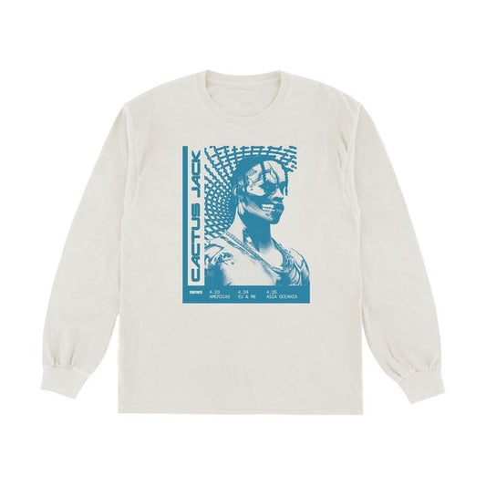 Travis Scott T-3500 Repeat L/S Tee White by Travis Scott in . Available at KershKicks for £120.00. A must-have for fans of Travis Scott looking to elevate their style with this T-Shirt.