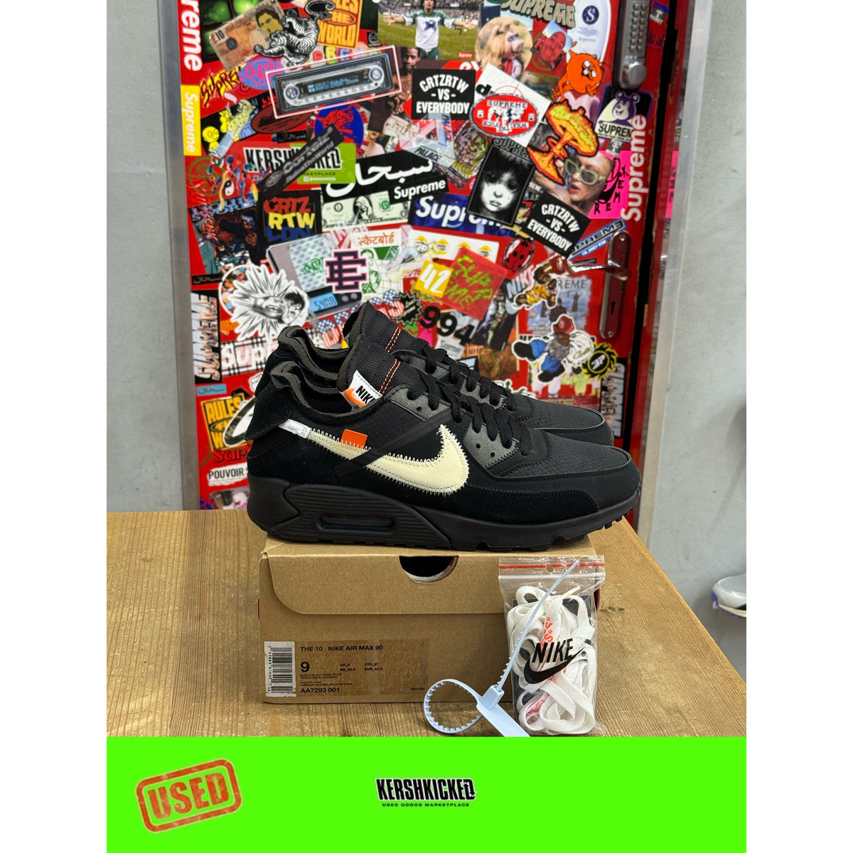 Nike Air Max 90 Off-White Black UK 8
