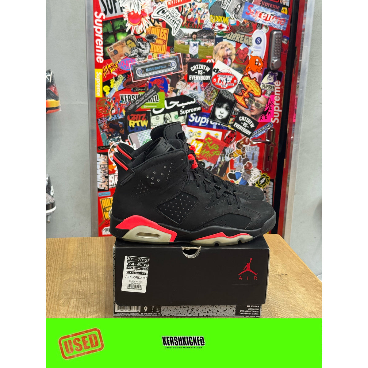 Jordan 6 Retro Black Infrared (2019) UK 8
