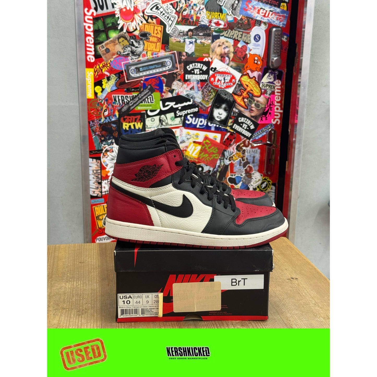 Jordan 1 Retro High Bred Toe UK 9