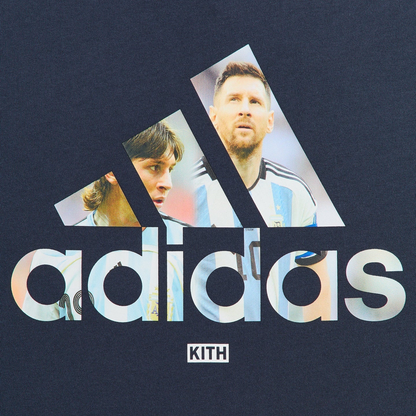 Kith x adidas Messi Football Graphic Tee Night Navy