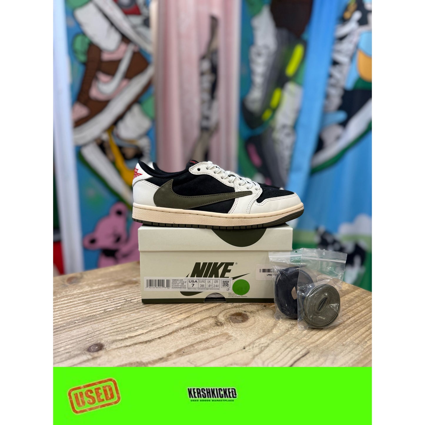 Jordan 1 Low Travis Scott Olive UK 4.5