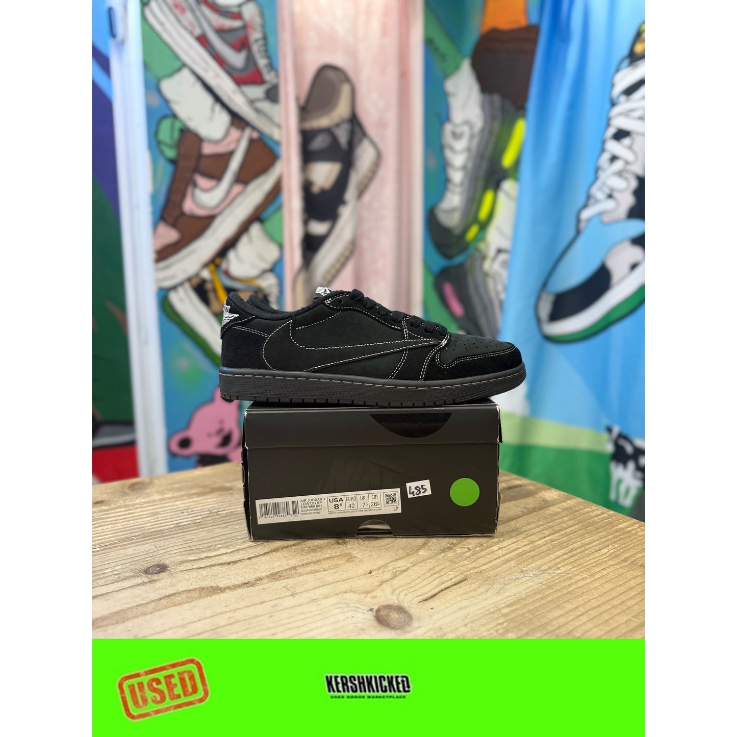 Jordan 1 Low Travis Scott Black Phantom UK 7.5.