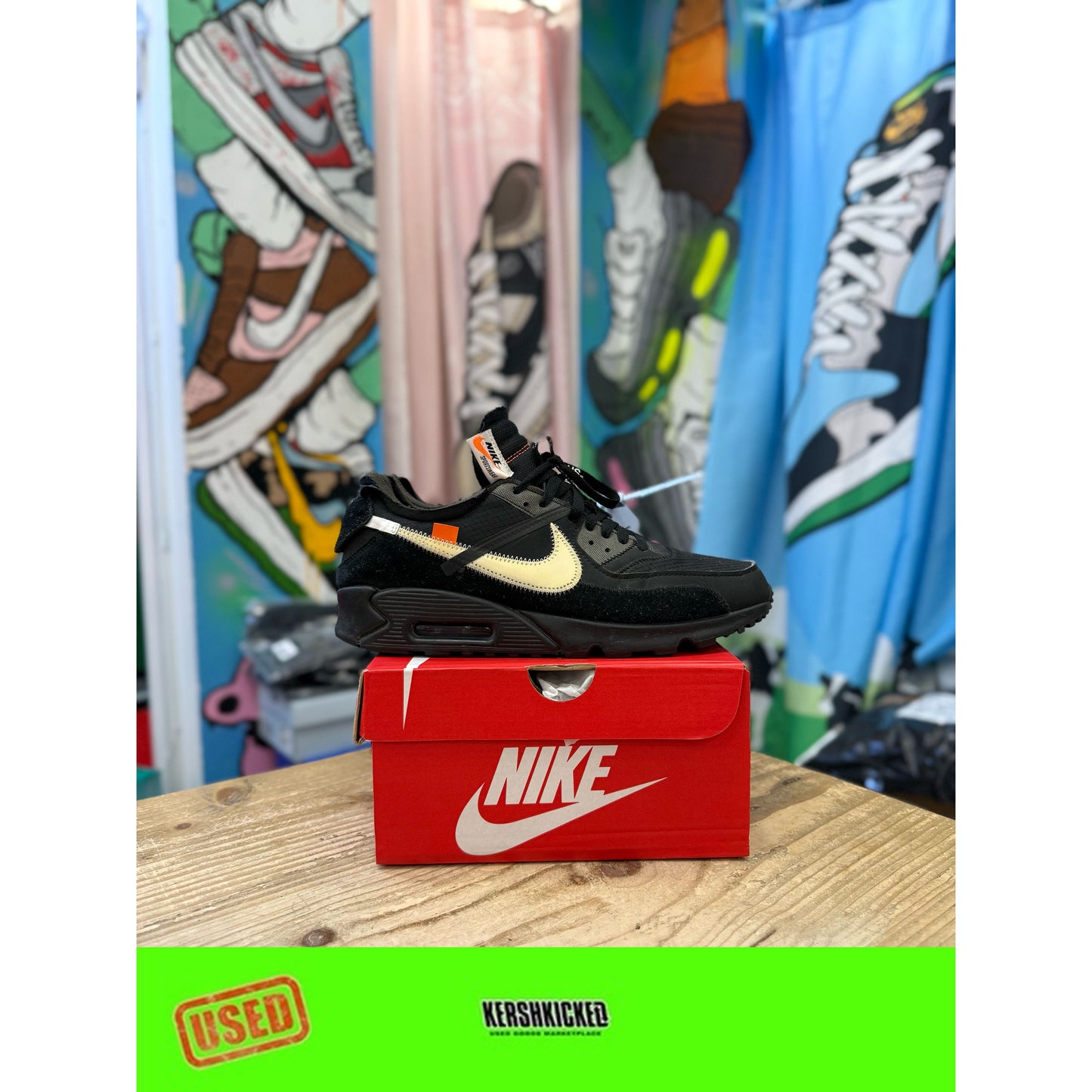 Nike Air Max 90 Off White Black UK 10