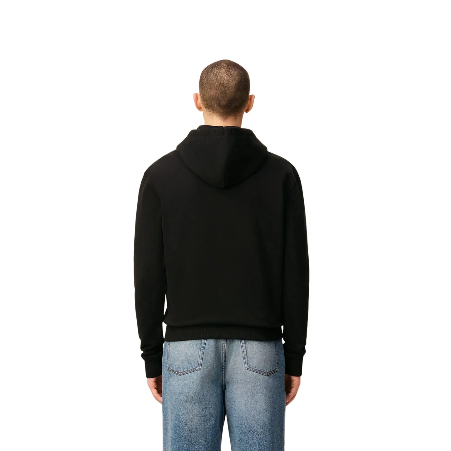 AMI PARIS BLACK COTTON AMI DE COEUR ZIPPED HOODIE