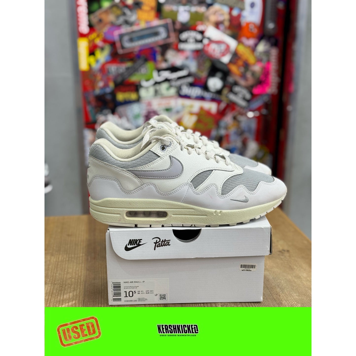 Nike Air Max 1 Patta Waves White Uk 9.5.