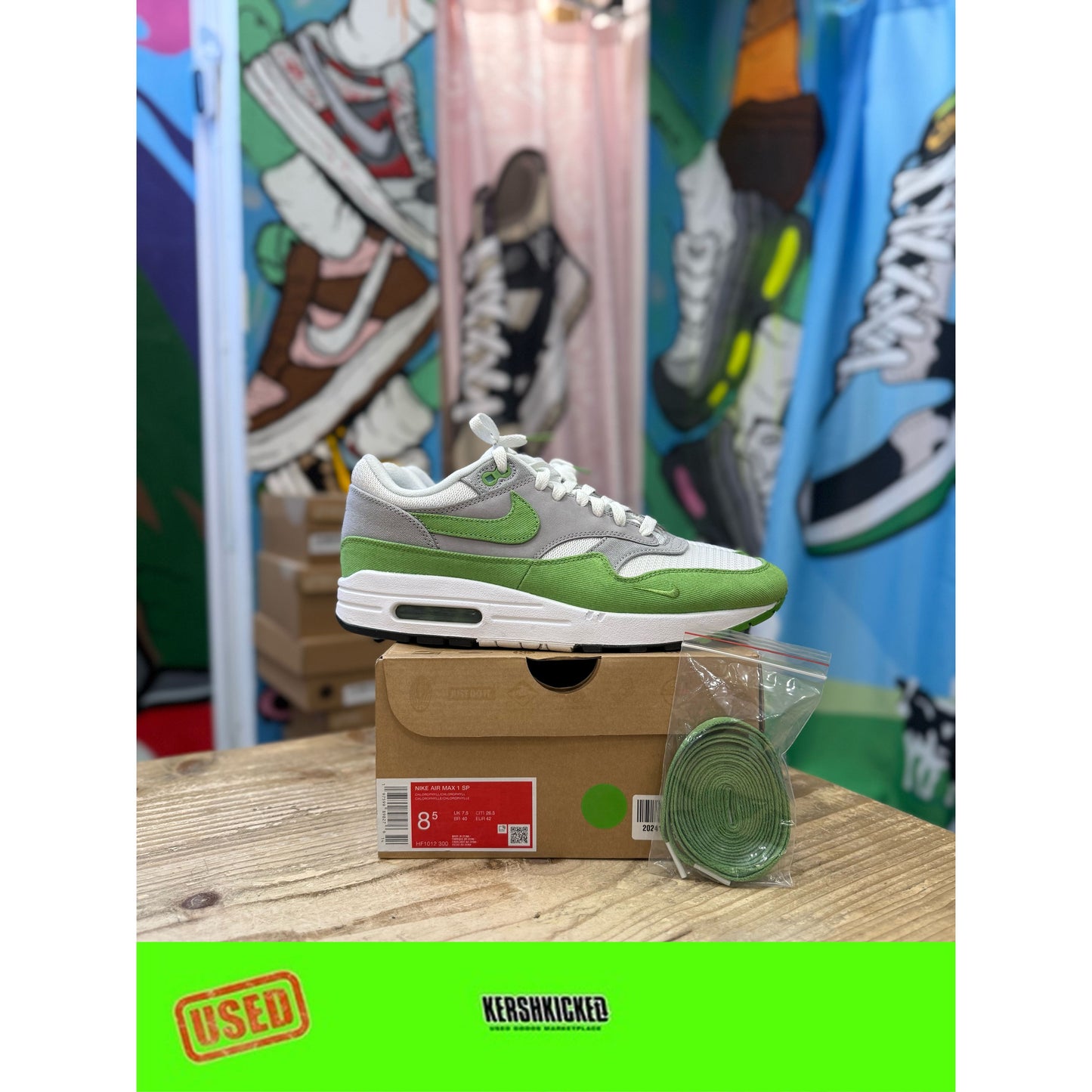 Nike Air Max 1 Patta Chlorophyll UK 7.5