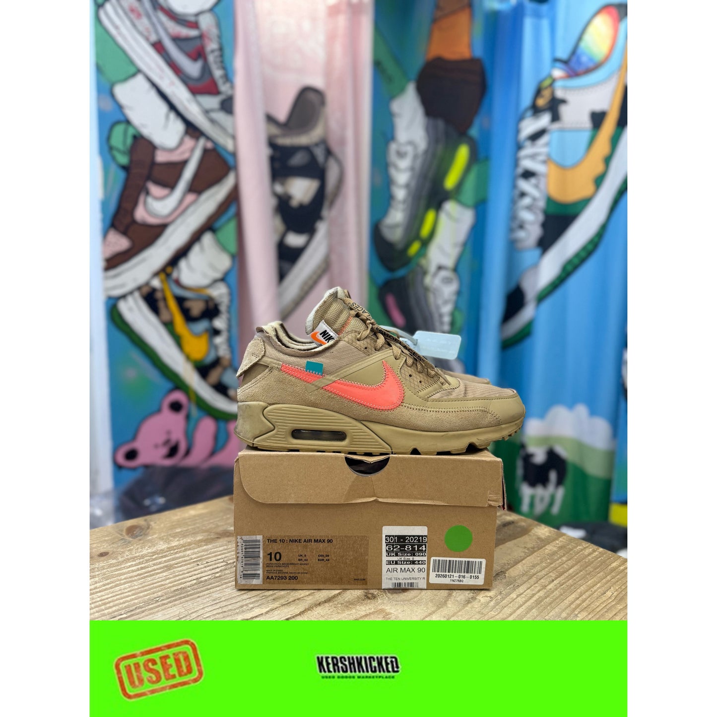 Nike Air Max 90 Off White Desert Ore UK 9.