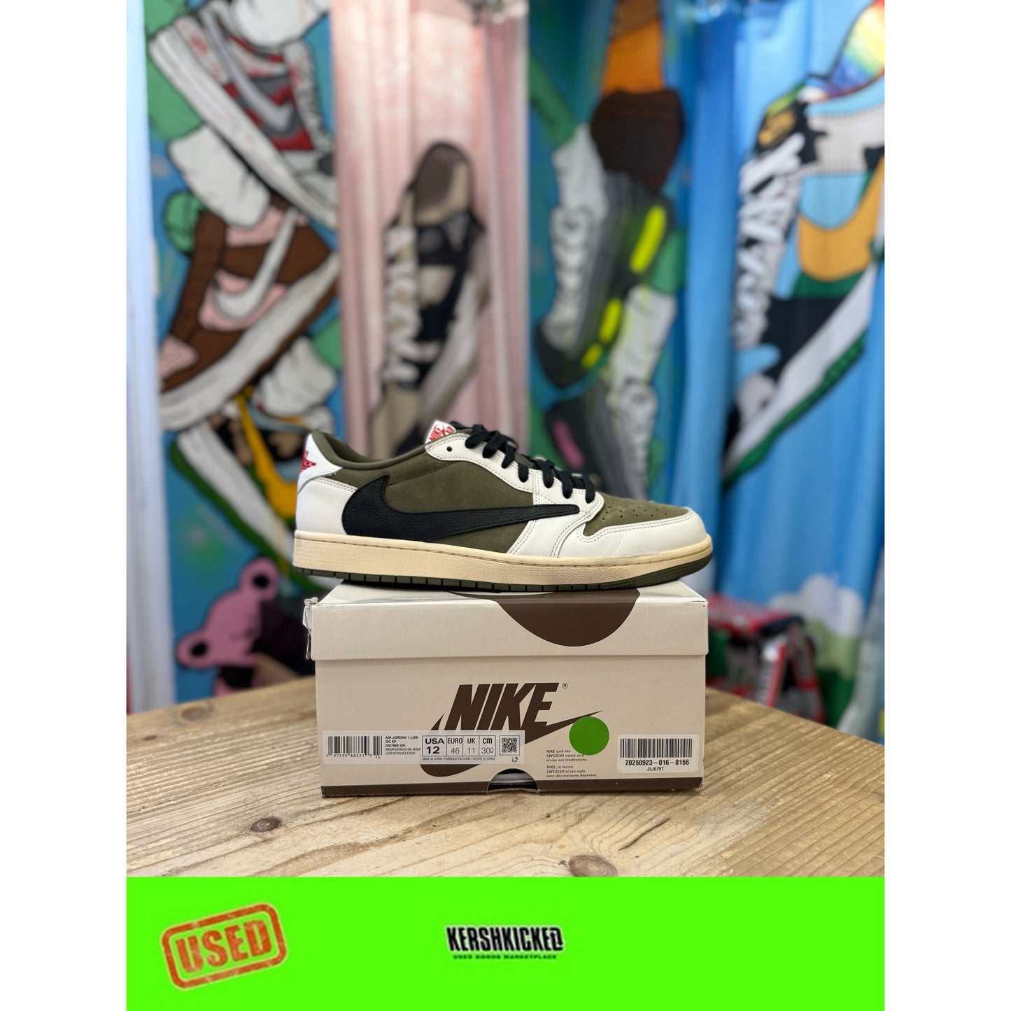 Jordan 1 Low Travis Scott Medium Olive UK 11