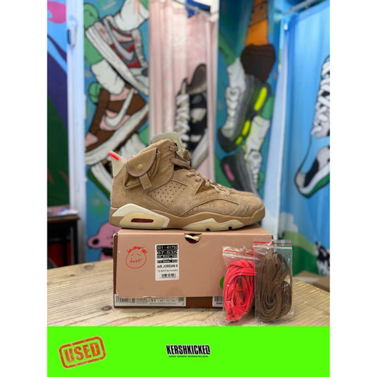 Jordan 6 Retro Travis Scott British Khaki UK 10