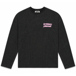 BROKEN PLANET STAR LOGO WAFFLE LONG SLEEVE MIDNIGHT BLACK/PINK